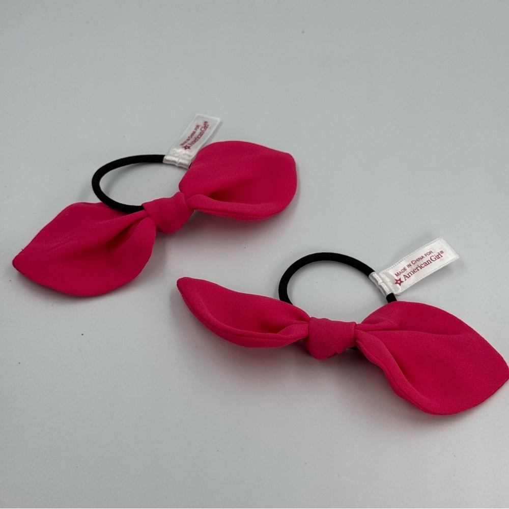 American Girl Pink Bow Hair Ties Set of 2